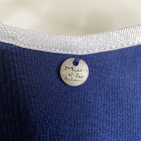 Mado et les Autres Sleeveless Navy Blue Print Dress New with Tags - Picture 4 of 6